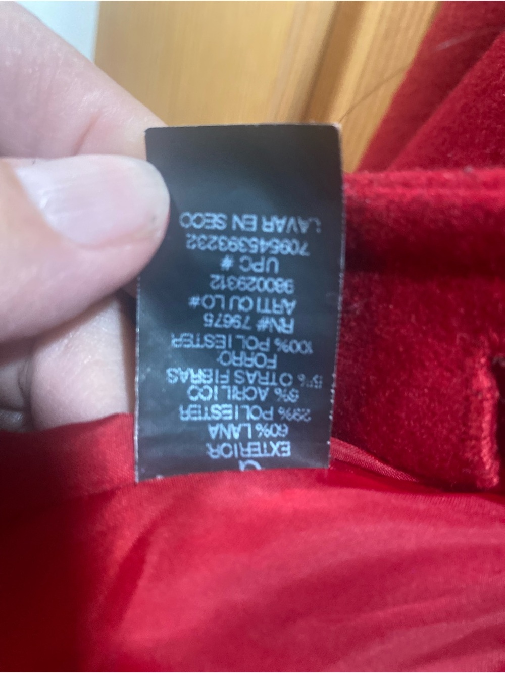 London Fog Red Wool-Blend Pea Coat - Picture 7 of 7